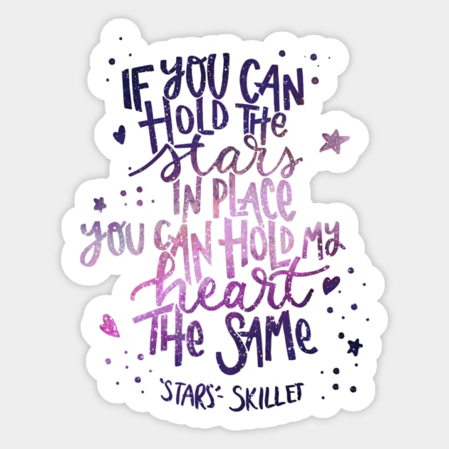 If you can hold the stars // Galaxy Song Lyric art Sticker by creativebakergb